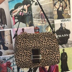 Y2K Nylon Waterproof Cheetah Print Purse